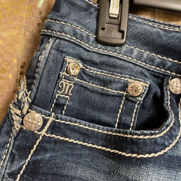 Miss Me Rhinestone Western Curvy Skinny Jeans, Size 12/30 - Picture 6 of 9